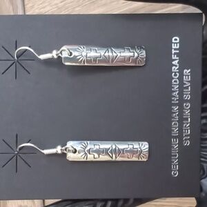 Navajo Sterling Silver Stamped Handmade Earrings